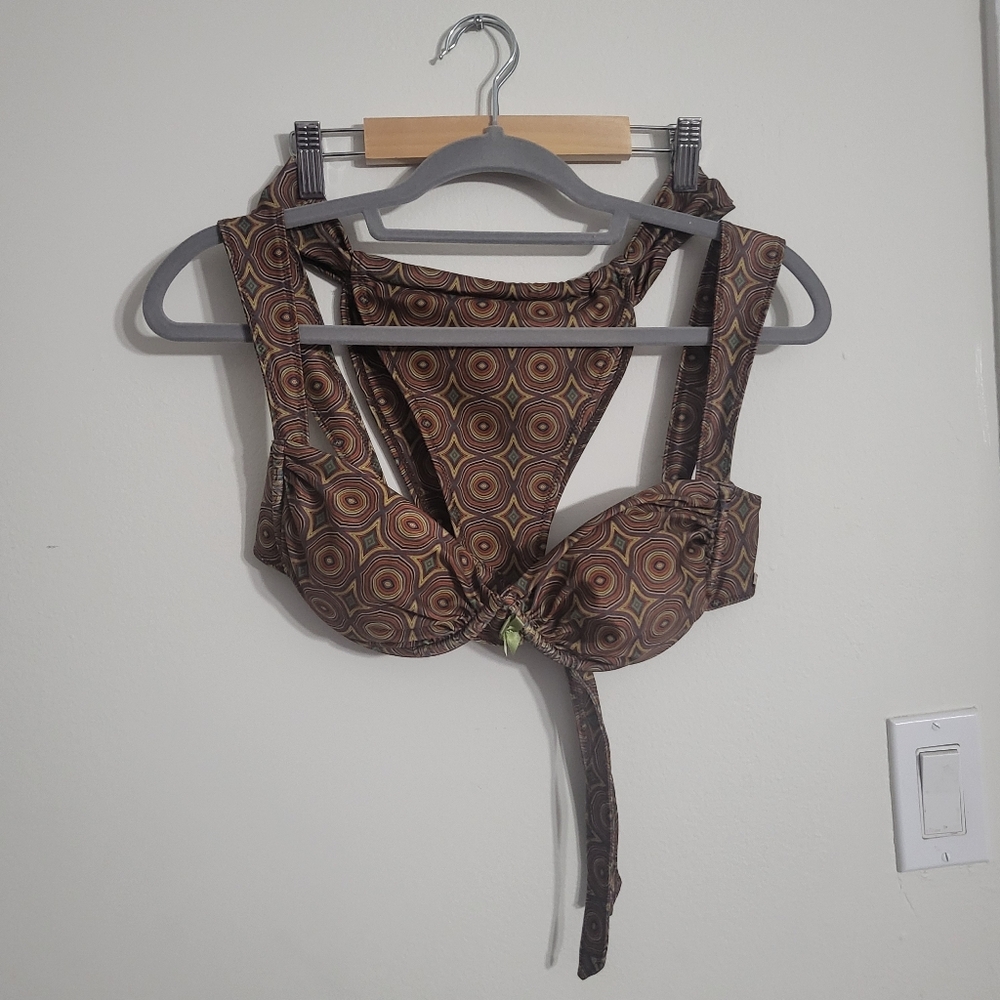 Strawberry Milk Mob Brown Green Cappuccino Retro Bikini - Size M - Picture 2 of 8